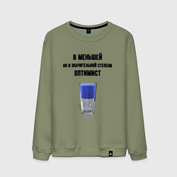 Свитшот хлопковый мужской Оптимальный оптимист, цвет: авокадо