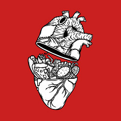 Свитшот хлопковый мужской Сердце фастфуда, цвет: красный — фото 2