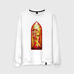 Свитшот хлопковый мужской Космодесантник в арке, цвет: белый