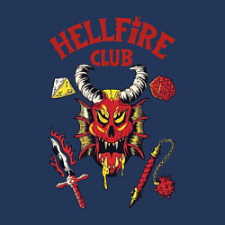 Свитшот хлопковый мужской Stranger things - hellfire club, цвет: тёмно-синий — фото 2