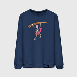 Свитшот хлопковый мужской Surfer skeletor, цвет: тёмно-синий