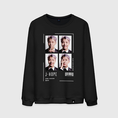 Мужской свитшот Hoseok bts 4cut / Черный – фото 1