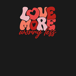 Свитшот хлопковый мужской Love more worry less, цвет: черный — фото 2