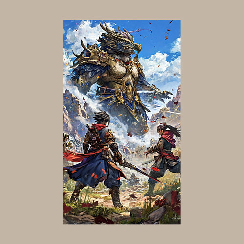 Мужской свитшот Битва героев / Миндальный – фото 3