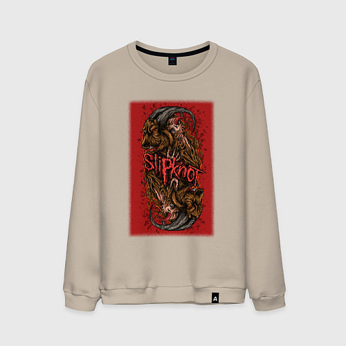 Мужской свитшот Слипкнот кровавый / Миндальный – фото 1