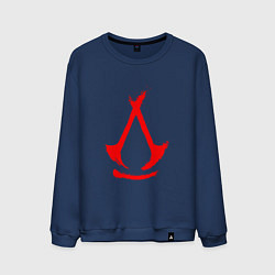 Свитшот хлопковый мужской Assassins creed - shadows logotype, цвет: тёмно-синий