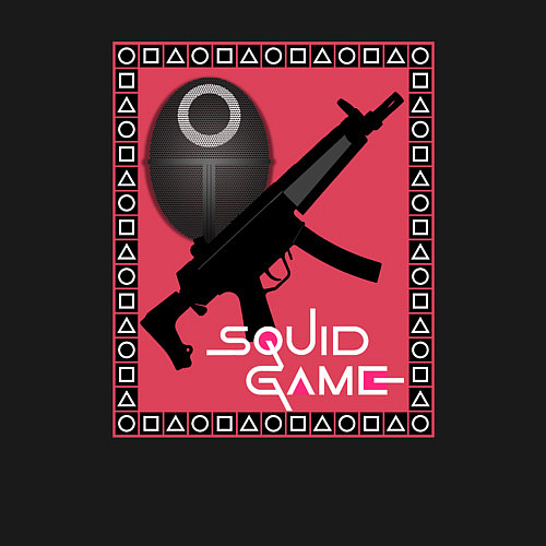 Мужской свитшот Squid game gun and mask / Черный – фото 3