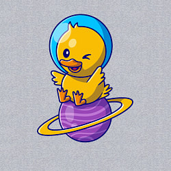 Свитшот хлопковый мужской Утёнок на сатурне, цвет: меланж — фото 2