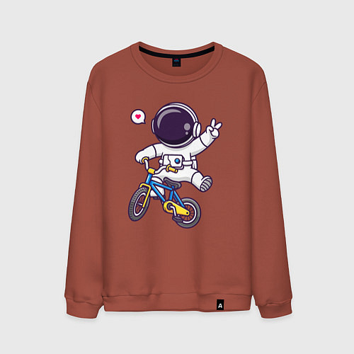 Мужской свитшот Космонавт на велике / Кирпичный – фото 1