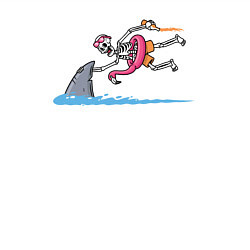 Свитшот хлопковый мужской Скелет и акула, цвет: белый — фото 2