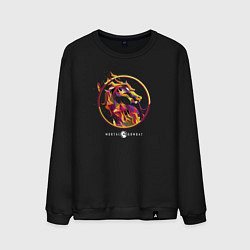 Свитшот хлопковый мужской Мортал Комбат - Скорпион эмблема, цвет: черный