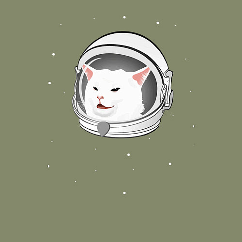 Мужской свитшот Кот-мем в скафандре / Авокадо – фото 3