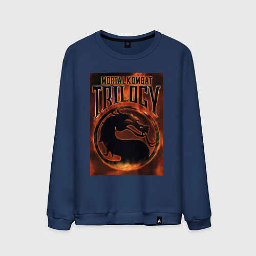 Мужской свитшот Mortal kombat trilogy / Тёмно-синий – фото 1
