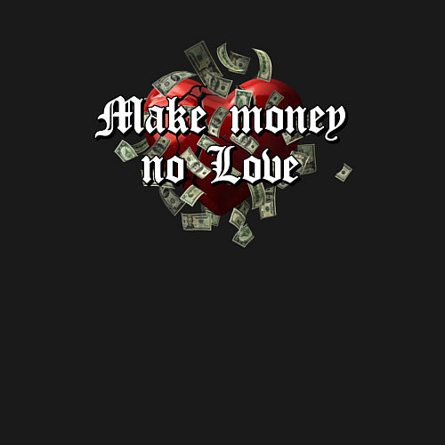 Мужской свитшот Make money no love / Черный – фото 3