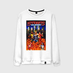 Свитшот хлопковый мужской Streets of rage - bare knuckle, цвет: белый