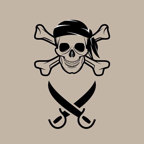 Мужской свитшот Пара пиратов мужчина / Миндальный – фото 3