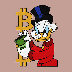 Свитшот хлопковый мужской Duck tales - Scrooge bitcoin, цвет: пыльно-розовый — фото 2