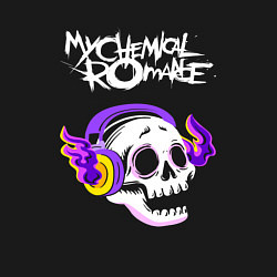 Свитшот хлопковый мужской My Chemical Romance - неоновый череп, цвет: черный — фото 2