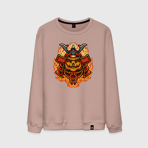 Мужской свитшот Огненный самурай / Пыльно-розовый – фото 1