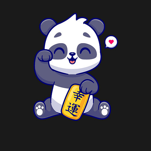 Мужской свитшот Cute panda / Черный – фото 3