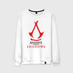 Свитшот хлопковый мужской Assassins Creed Shadows - badge, цвет: белый