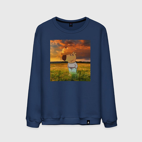 Мужской свитшот Чисто чилловый парень / Тёмно-синий – фото 1