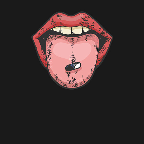 Мужской свитшот Lips vitamin / Черный – фото 3