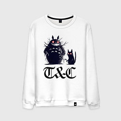 Мужской свитшот Totoro and black cat - anime