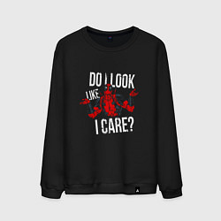 Свитшот хлопковый мужской Do i look like i care - дэдпул, цвет: черный