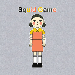 Свитшот хлопковый мужской Doll squid game, цвет: меланж — фото 2