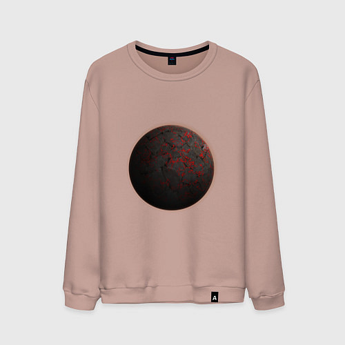 Мужской свитшот Планета арт, меркурий / Пыльно-розовый – фото 1