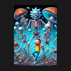Свитшот хлопковый мужской Skeleton Rick and Morty - ai art fantasy, цвет: черный — фото 2