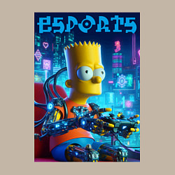 Свитшот хлопковый мужской Cyber Bart Simpson - esport, цвет: миндальный — фото 2