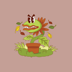 Свитшот хлопковый мужской Хищный цветок, цвет: пыльно-розовый — фото 2