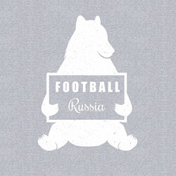 Свитшот хлопковый мужской Footbal bear Russia, цвет: меланж — фото 2