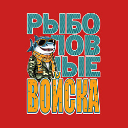 Свитшот хлопковый мужской Акула в военной форме, цвет: красный — фото 2