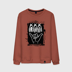 Свитшот хлопковый мужской Обаюнда мем, цвет: кирпичный