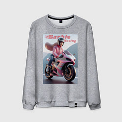 Свитшот хлопковый мужской Барби на спортивном байке - экстрим, цвет: меланж