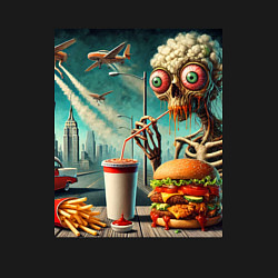 Свитшот хлопковый мужской The negative effects of eating fast food, цвет: черный — фото 2