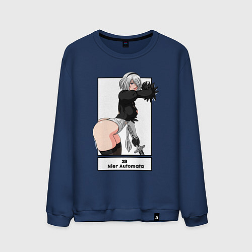 Мужской свитшот 2B с катаной / Тёмно-синий – фото 1