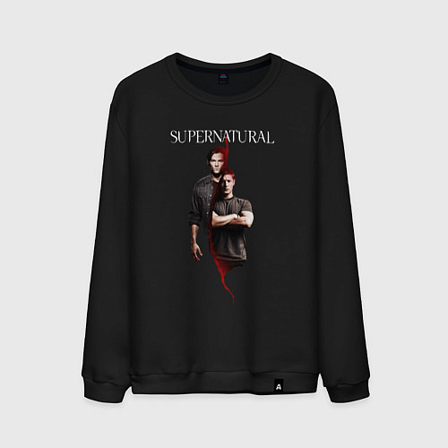 Мужской свитшот Братья Винчестеры - Supernatural / Черный – фото 1