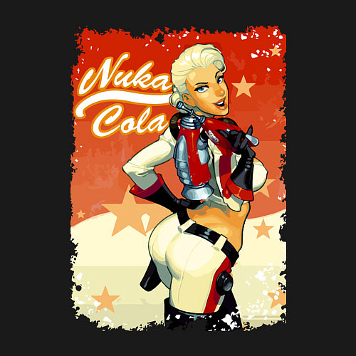 Мужской свитшот Fallout - nuka cola playbill / Черный – фото 3