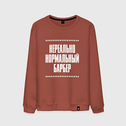 Свитшот хлопковый мужской Нормальный барбер нереально, цвет: кирпичный