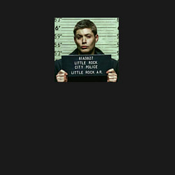 Свитшот хлопковый мужской Supernatural - Дин мугшот Дженсен Эклс, цвет: черный — фото 2