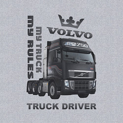 Свитшот хлопковый мужской Volvo мой грузовик мои правила, цвет: меланж — фото 2