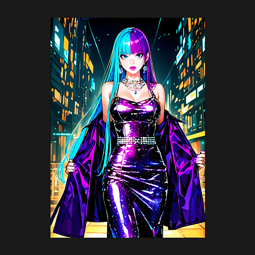 Мужской свитшот Девушка поп идол / Черный – фото 3