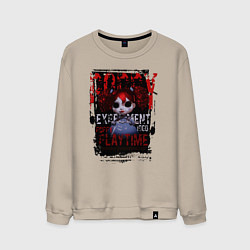 Свитшот хлопковый мужской Кукла Поппи из Poppy Playtime, цвет: миндальный