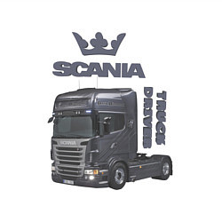 Свитшот хлопковый мужской Скания truck driver, цвет: белый — фото 2