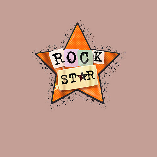 Мужской свитшот Оранжевая рок звезда / Пыльно-розовый – фото 3