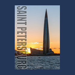 Свитшот хлопковый мужской Небоскреб Лахта центра в Санкт-Петербурге, цвет: тёмно-синий — фото 2